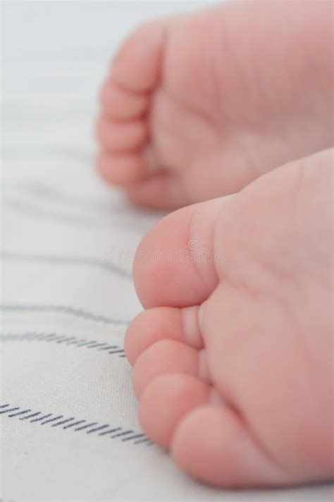 Primo Piano Dei Piedi Del Bambino Fotografia Stock Immagine Di Bianco