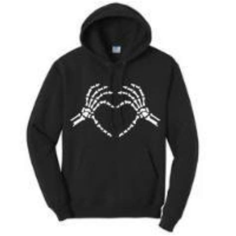 Halloween Skeleton Heart Hands Hoodie Etsy