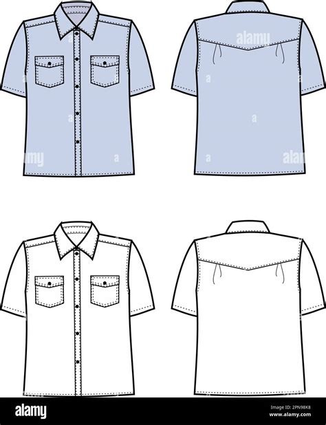 Mens Classic Shirt Front And Back Stock Vector Image And Art Alamy