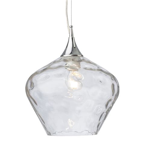 Firstlight Titan Chrome Pendant Light With Wavey Clear Glass Fitting And Style From Dusk Lighting Uk