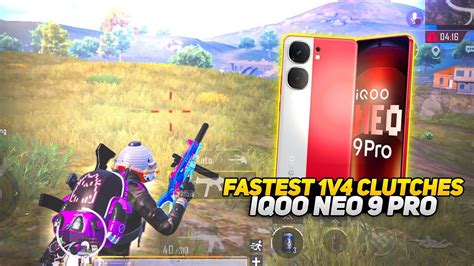 Fastest 1vs4 Clutches 💥iqoo Neo 9 Pro 💛 Smooth 90fps Pubg Bgmi Test