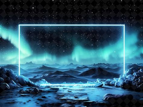 Premium PSD | Arctic Aurora Arcane Frame With Shimmering Northern ...