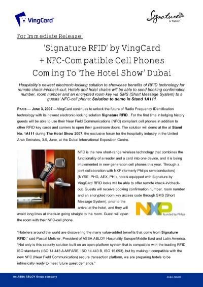 Signature Rfid By Vingcard Nfc Compatible Vingcard Elsafe