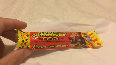 Reeses Outrageous With Reeses Pieces Candy Bar Review Youtube