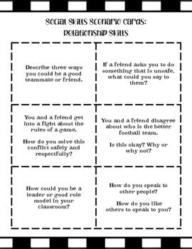 FREE Social Skills Scenario Cards By Educating Hearts TPT