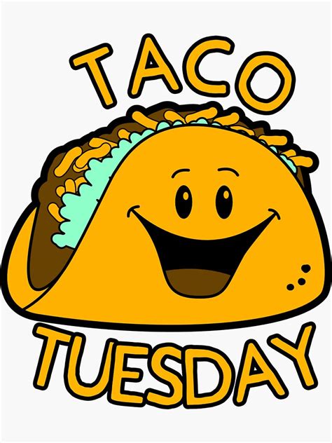 "Taco Tuesday Cartoon" Sticker for Sale by JMohrbacher | Redbubble