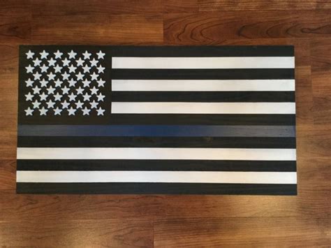 Handmade Thin Blue Line Wooden Flag By Bluegrasstreasure On Etsy