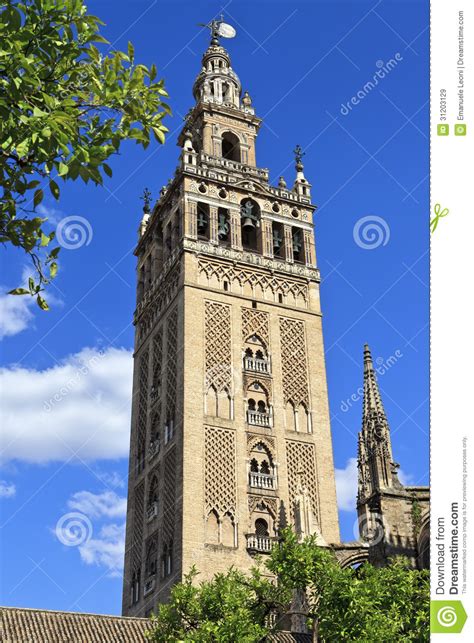 The Giralda, Bell Tower of the Cathedral of Seville in Seville, Spain ...