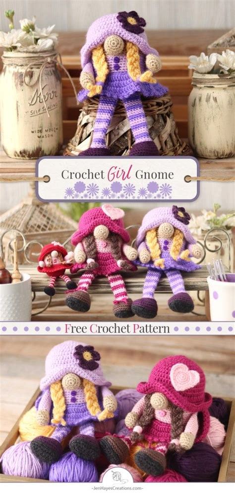 Crochet Girl Gnome Jen Hayes Creations Girl Gnome Christmas