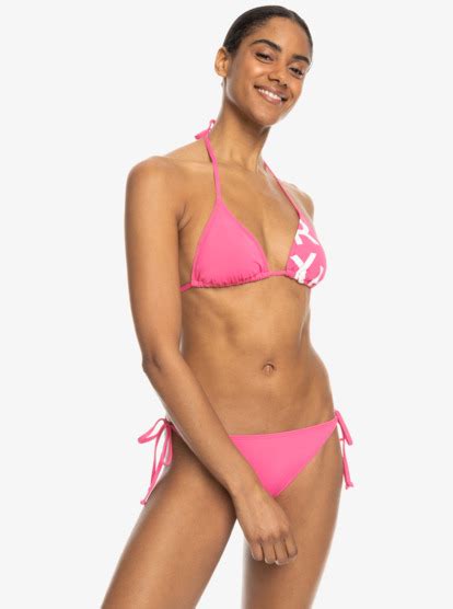 Beach Classics Tie Side Triangle Bikini Set For Women Roxy