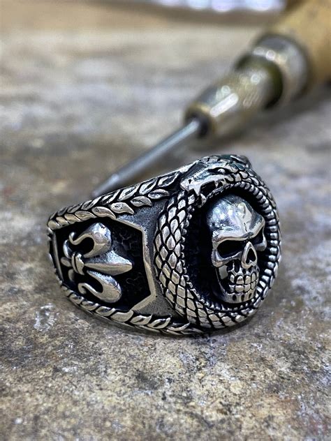 Silver Skull Ring,silver Ring Men , Handcrafted Skull Solid Ring ...