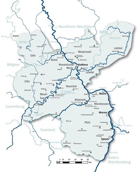 Karte Der Touristischen Regionen In Rlp