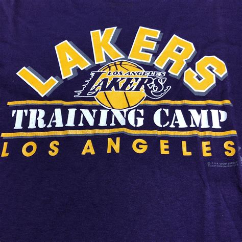 Vtg 80s Los Angeles LA Lakers 1980’s Training Camp T-… - Gem