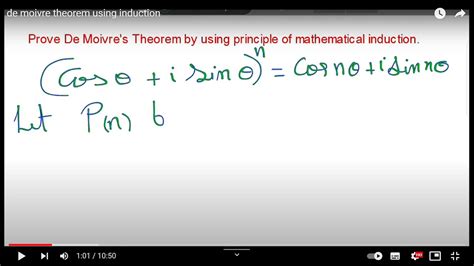 Proof Of De Moivre Theorem Using Induction YouTube