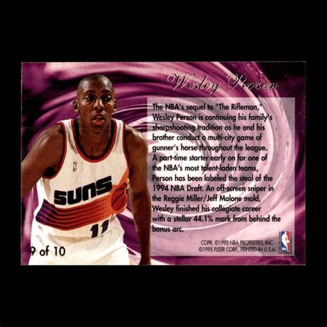 Wesley Person 1995 96 Fleer Rookie Phoenix Suns 9 R328E 7 EBay