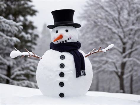 Premium AI Image | A Snowman With A Hat And Scarf On