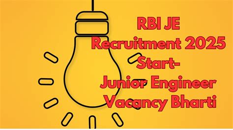 Rbi Je Recruitment Start Junior Engineer Vacancy Bharti