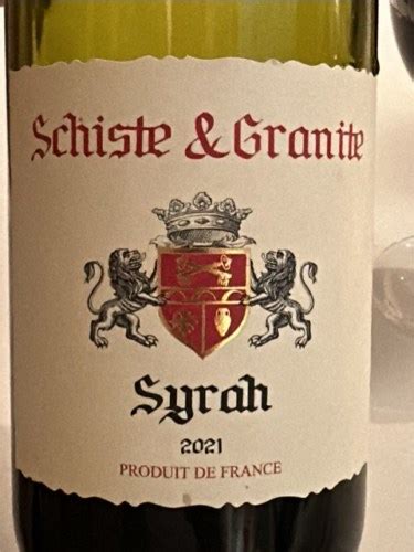 Vignobles Compagnie Schiste Granite Syrah Vivino United States