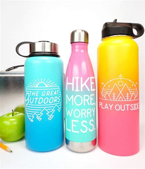 Custom Water Bottles With Cricut Happiness Is Homemade