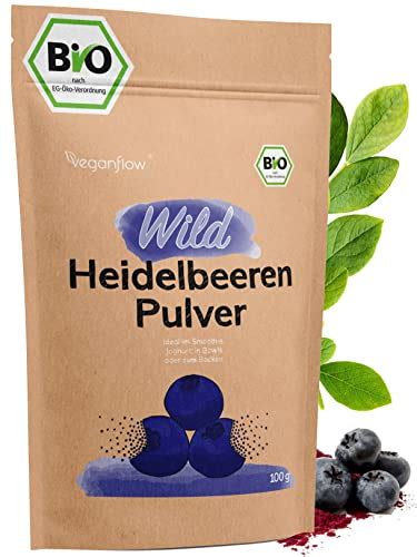 VEGAN FLOW ROHKOST Und Ganze Beere Wild Heidelbeeren Pulver Bio