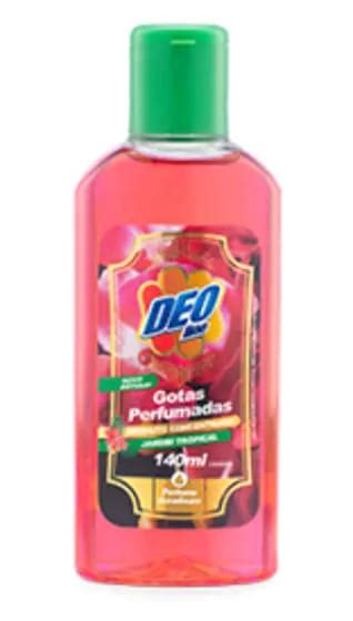 Limpador Perfumado Gotas Jardim Tropical Deoline 140ml Fibra