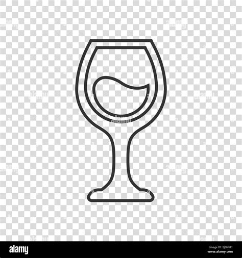 Wine Glass Icon In Flat Style Champagne Beverage Vector Illustration On Isolated Background