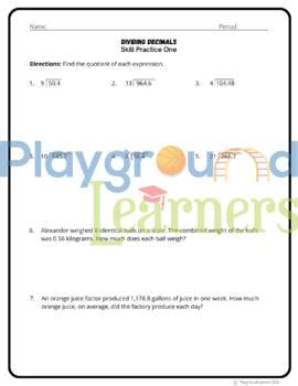 Dividing Decimals Lesson Guided Notes And Worksheets TPT