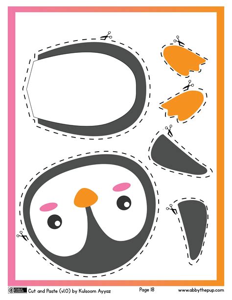 Cut and Paste Penguin puzzle | Free Printable Puzzle Games