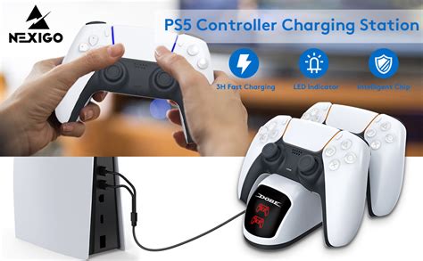 Nexigo Dobe Newest Ps5 Controller Charger Dual Charing Station With Led Indicator High Speed