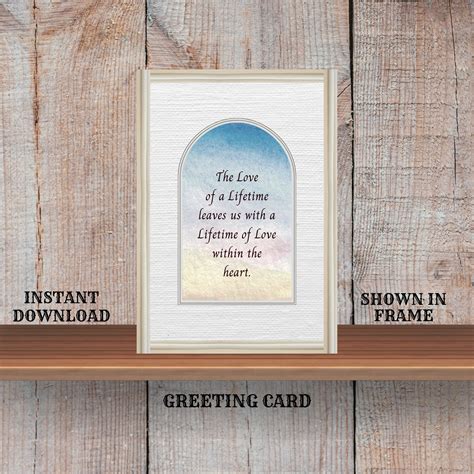 Loss of Spouse, Printable Sympathy Card, Small Framed Gift, Touching ...