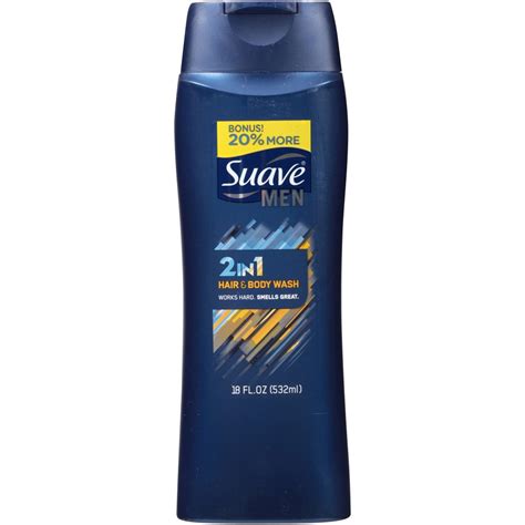 Suave Men 2 In 1 Hair And Body Wash 18 Fl Oz Squeeze Bottle Walmart