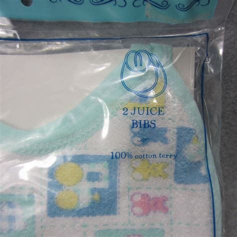 First Moments 2 Juice Bibs Made In Usa Nos Terry With Vinyl Backing Ebay