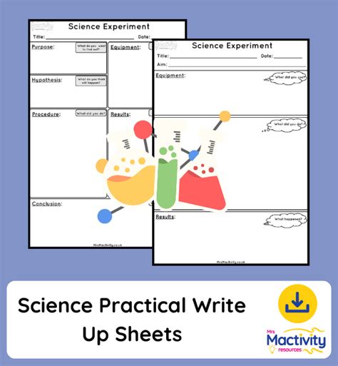 Science Practical Write Up Sheets Mrs Mactivity