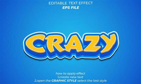 crazy text effect, font editable, typography, 3d text. vector template ...