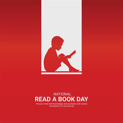 National Read A Book Day Creative Book And Man Silhouette Isolated On