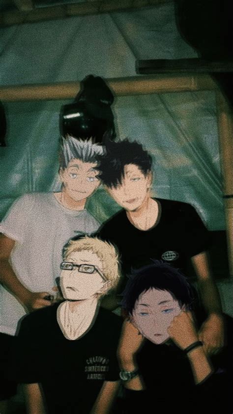 Bokuto X Kuroo X Tsukishima X Akaashi Personajes De Anime Fondo De