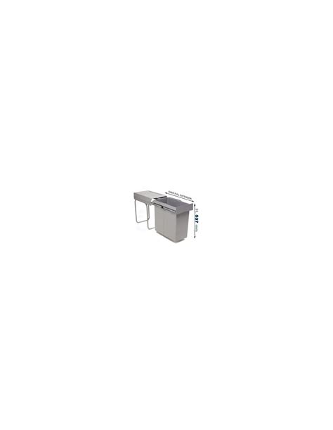 Gollinucci Single Container Kitchen Waste Bin 300mm 40l Pull Out Unit