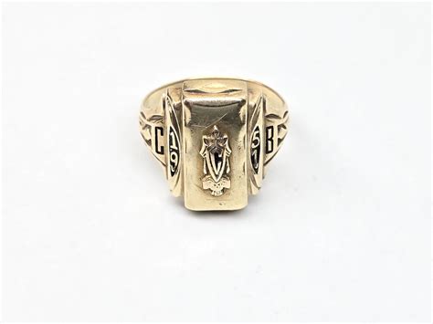 Herff Jones Hj K Gold Signet Class Ring Size Gem