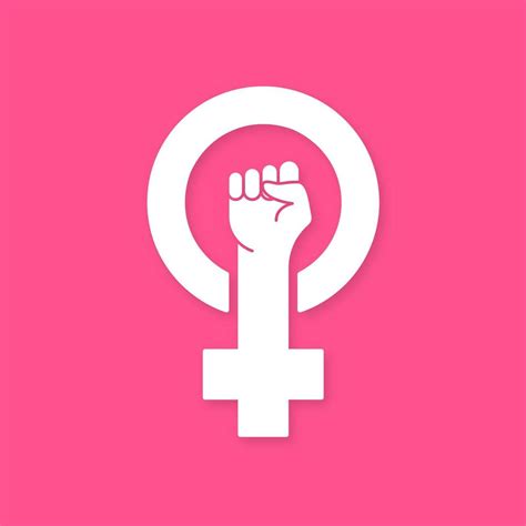 Feminismo Simbolo - símbolo de protesto do feminismo. mulheres brancas primeiro, direitos ...