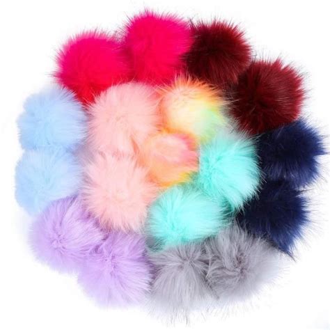 Boule De Pompon Moelleuse En Fausse Fourrure Bricolage Pour Chapeaux