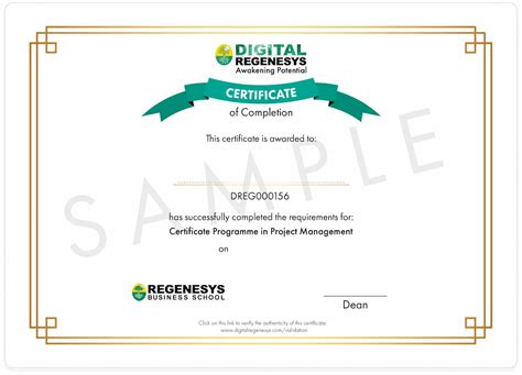 Project Management Online Digital Regenesys