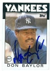 Don Baylor autographed baseball card (New York Yankees) 1986 Topps #765