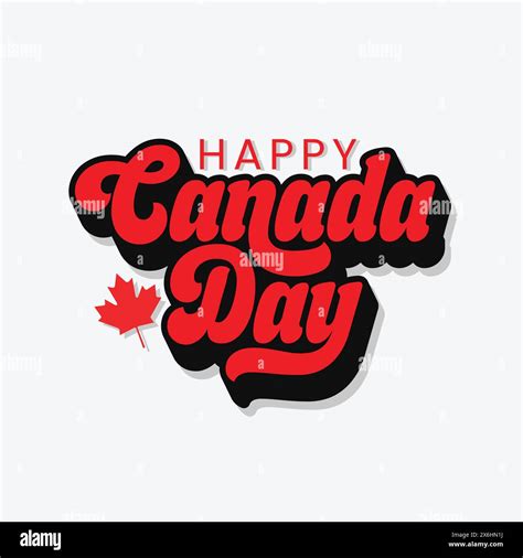 Happy Canada Day Poster Design With A Maple Leaf Vector Canada Day Is