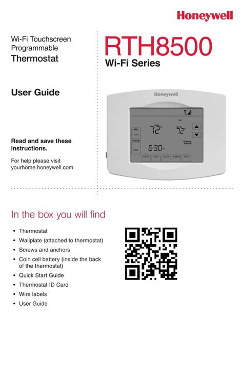 Honeywell Wi Fi 7 Day Programmable Touchscreen Thermostat Rth8580wf Wi Fi 7 Day Programmable