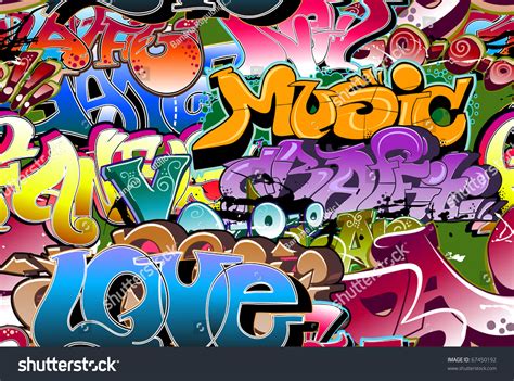 Graffiti Seamless Background Urban Art Texture Stock Illustration ...