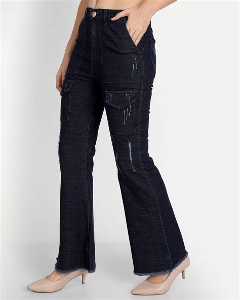 Buy Women's Blue Bootcut Jeans Online at Bewakoof