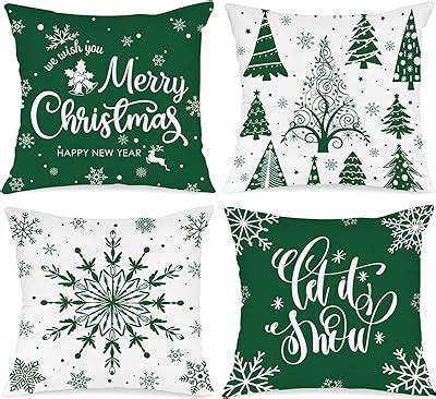 Amazon Tosleo Christmas Embroidery Throw Pillow Covers X Inch