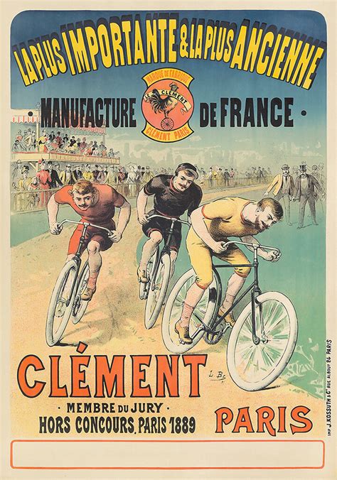 Clement Paris Vintage Bicycle Racing Poster Museum Outlets