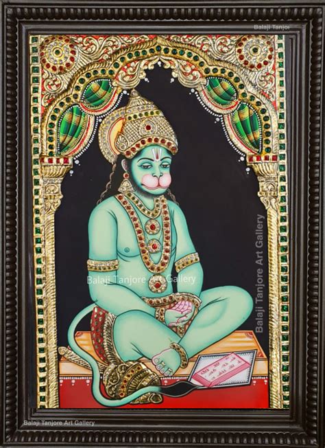 Meditating Hanuman Tanjore Paintings Balajiartgallery