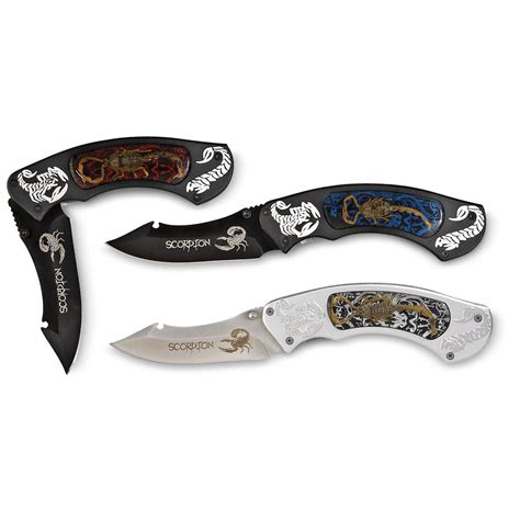 3 Scorpion Knives - 136538, Folding Knives at Sportsman's Guide